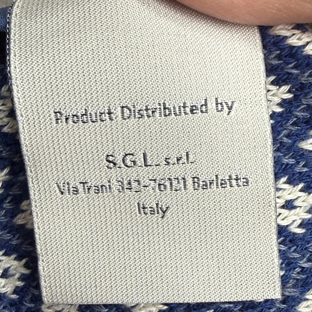 Circolo 1901 Blazer Women 48 US12 Blue White Knit Geometric Diamond Quiet Luxury